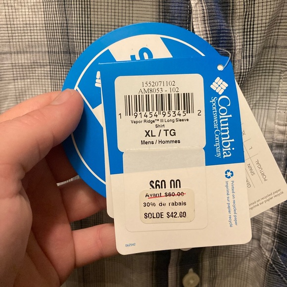 Columbia vapour ridge shirt long sleeve XL plaid - Picture 2 of 4
